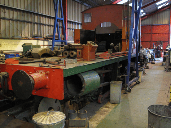 Chassis of No. 6 in the workshop
