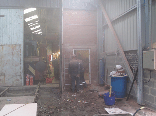 frame fitted for doorway into old workshop
