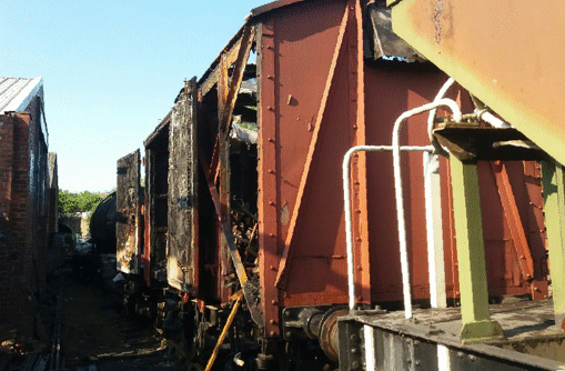 fire damage to wagons
