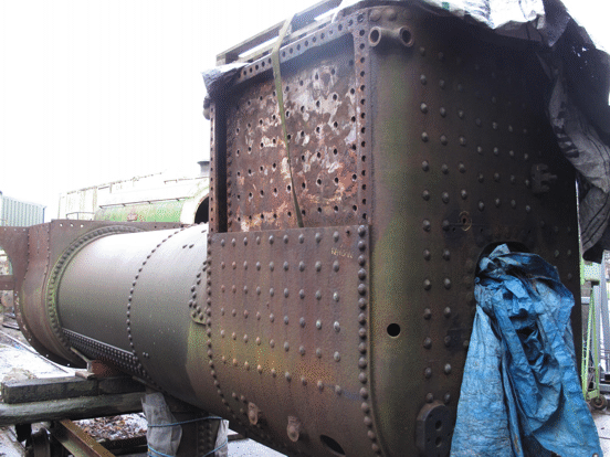 boiler of No. 6, showing the removed firebox plate