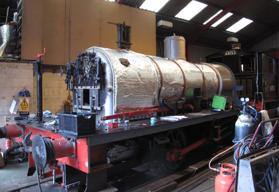the boiler with the lagging on