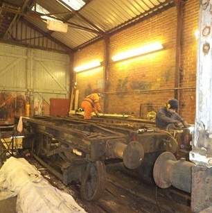 the wagon chassis in the workshop