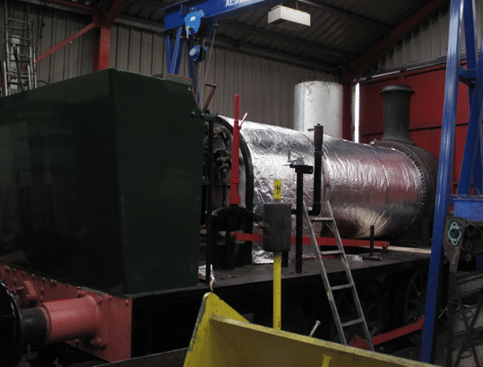 the boiler lagging in place
