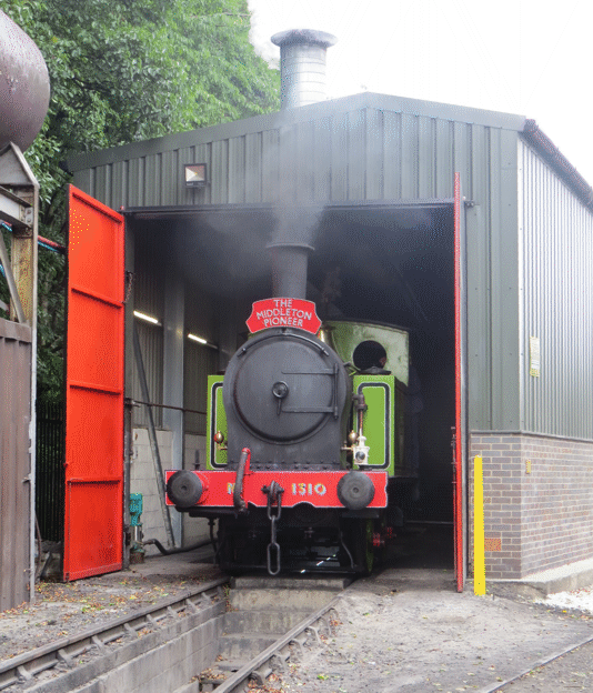 1310 emerging from the Running Shed