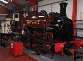 a locomotive in the display hall