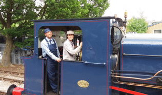 a fireman and driver on a locomotive